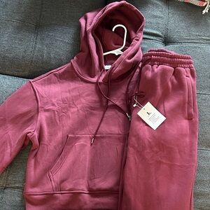 Women's Burgundy Hoodie and Jogger Set